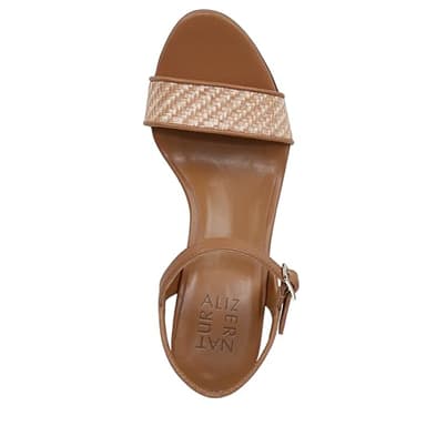 Naturalizer Womens Bristol Heeled Sandal Tan Raffia 9 W - Image 5