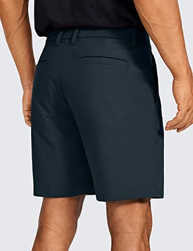 CRZ YOGA Men's All Day Comfy Golf Shorts - 7" Stretch Lightweight Flat Front for Casual Work with Pockets True Navy 33W x 7L - Image 2