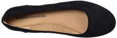 Amazon Essentials Women's Belice Slip On Ballet Flat, Black Microsuede, 9 - Image 5