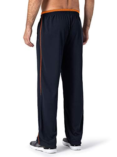 MAGNIVIT Men's Sport Sweat Pants Athletic Warm-Up Pant with Side Contrast Orange Stripe Blue/Orange - Image 3