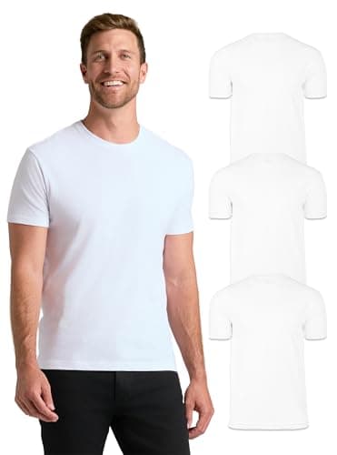 True Classic Mens T-Shirts – Short Sleeve Crew Neck T Shirts for Man, Cotton Blend Plain Novelty Men's T-Shirts, Pack of 3, White, XL - Image 1