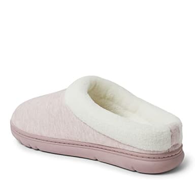 Dearfoams Women's Olive Memory Foam Sweatshirt Clog Slipper, Pale Mauve, Large - Image 4