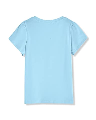 Goranbon Girls' Summer T Shirts Crewneck Petal Short Sleeve Cute Casual Tops A-Sky Blue - Image 4
