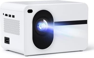 Wielio Projector with WiFi and Bluetooth Native 1080P Full HD Projector 18000 Lumens Outdoor 200" Projection Screen Video Movie Proyector Compatible with Smartphone, HDMI,USB,AV,Fire Stick, PS5, White - Image 1