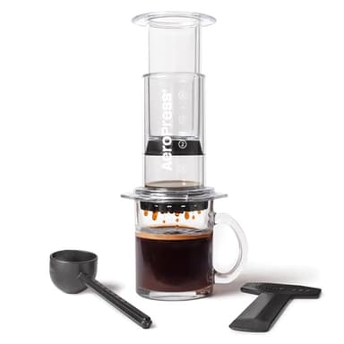AeroPress Clear Coffee Press - All-in-One French Press, Pour-Over & Espresso Style Manual Brewer, 2 Min Brew for Less Bitterness, More Flavor, Small Portable Coffee Maker, Travel & Camping - Image 1