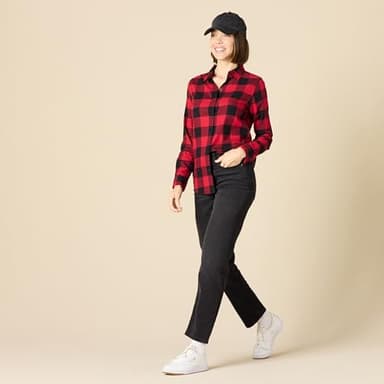 Amazon Essentials Women's High-Rise Straight Jeans - Discontinued Colors, Washed Black, 6 - Image 5