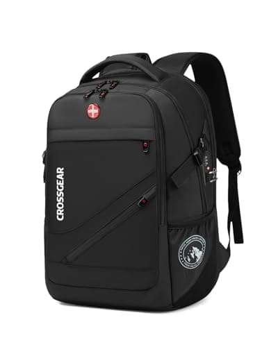CROSSGEAR Large Travel Backpack Waterproof Laptop Bag Airline Approved Business Office Work Computer Casual Daypacks TSA Lock Anti-Theft Bookbag with USB Port Fit 17.3 inch Laptops for Men Women - Image 1