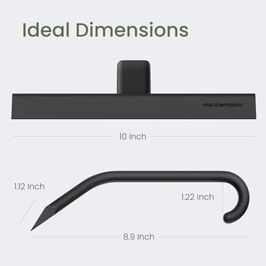 dancemoon JustHang Shower Squeegee for Glass Doors, All-One-Piece Silicone with Built-in Hook Design for Easy Hanging and Cleaning, 10 Inch Black - Image 8