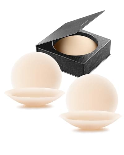 VOCH GALA Nipple Covers for Women-Seamless and Sheer Adhesive Silicone Nipple Pasties for Women Reusable, Sticky Breast Petals Crème - Image 1