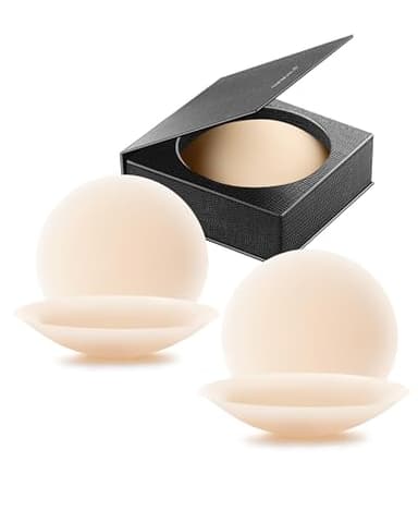 VOCH GALA Nipple Covers for Women-Seamless and Sheer Adhesive Silicone Nipple Pasties for Women Reusable, Sticky Breast Petals Crème - Image 1