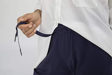 AJISAI Women's Petite Joggers Pants with Pockets Drawstring Sweatpants for Running Workout Lounge Wear Navy 25" XS - Image 5