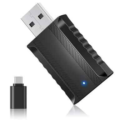 iHeylinkit 2 in 1 carplay Wireless Adapter & Mini Android Auto with Fast Stable Connection, Wired to Wireless Android Auto Car Adapter, Compatible with iphone10+ Android 11+ & Cars from 2018 (Black) - Image 1