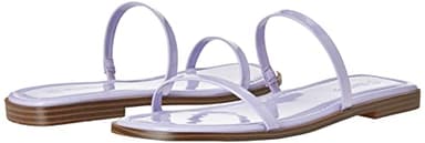 The Drop Women's Paris Square Toe Two Strap Flat Sandal, Lavender Patent, 7 - Image 7