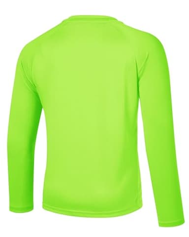 Willit Boy's UPF 50+ Sun Protection Shirt Long Sleeve Rash Guard Swim Shirts Youth SPF Fishing Quick Dry Shirt Fluorescent Green 5T - Image 3