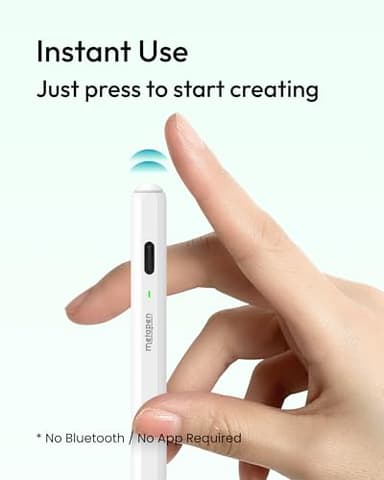 Metapen Pencil Air8 for Apple iPad 2018-2025, 10 Min Faster Charge, Palm Rejection Stylus Pen for iPad a16/11/10/9/8/7/6th Gen, Pro 12.9/11/13-inch M4, Air 3/4/5/M2/M3, Mini 5/6th - Image 6