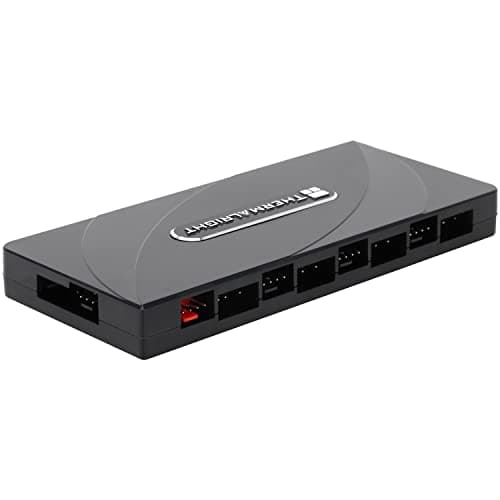 Thermalright Fan and ARGB HUB×8 Hub Controller Support 8 Groups of Fans,3Pin PC ARGB Fan Controller,PWM Fan Hub,SATA Power Cord Direct Input(12V 4pin RGB is not Supported),SATA Cable not Included - Image 1