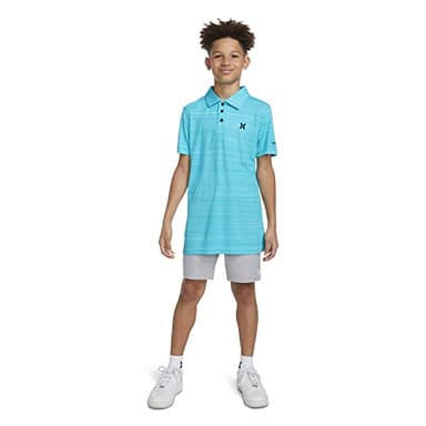Hurley Boys' Performance Polo Shirt, Aurora Green Heather, L - Image 8