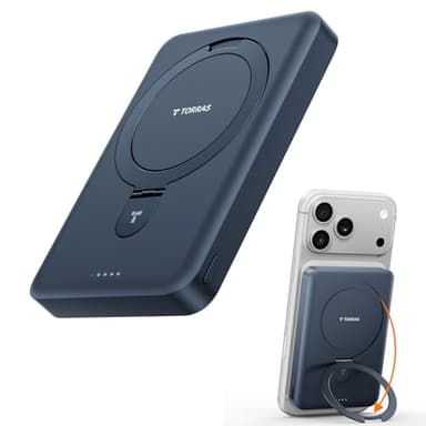 TORRAS EasyGo 10000mAh Magnetic Portable Charger Power Bank for iPhone, Fast Charging Travel Essential Wireless Battery Pack Compatible with Magsafe, iPhone Air, Pro, Pro Max,17,16,15,14,13,12, Black - Image 1