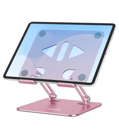Aoviho Tablet Stand Holder for Desk, Adjustable Desktop Tablet Holder, Foldable Aluminum Tablet Mount for iPad pro 12.9, iPad Air Mini, Samsung Galaxy Tabs Z Fold Kindle Fire,4-12 inch, Rose Gold - Image 8