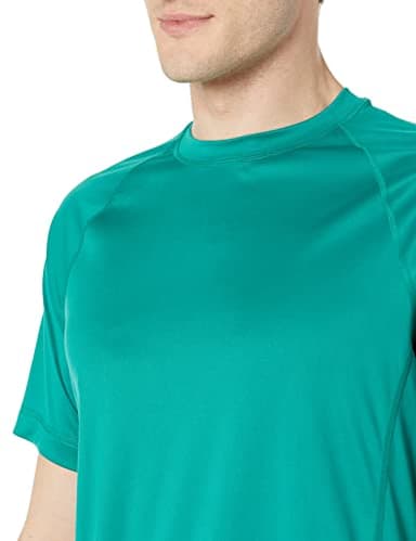 Amazon Essentials Men's Slim-Fit Short-Sleeve Quick-Dry UPF 50 Swim Tee, Teal Green, Medium - Image 4