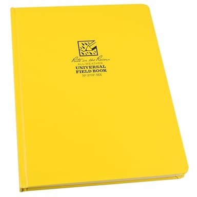 Rite in the Rain Weatherproof Hard Cover Notebook, 8.75" x 11.25", Yellow Cover, Universal Pattern (No. 370F-MX) - Image 1