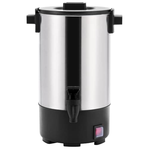 SYBO SR-CP35C Commercial Grade Stainless Steel Percolate Coffee Maker Hot Water Urn for Catering, 30-Cup, 3.5L, Metallic - Image 1