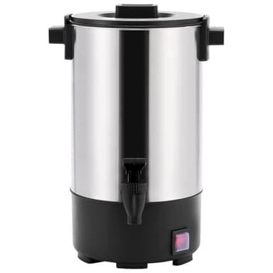 SYBO SR-CP35C Commercial Grade Stainless Steel Percolate Coffee Maker Hot Water Urn for Catering, 30-Cup, 3.5L, Metallic - Image 1