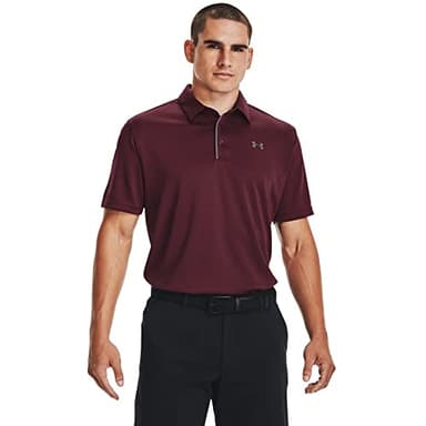 Under Armour Men's Tech Golf Polo , Maroon (609)/Graphite, Large - Image 1