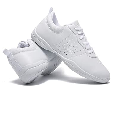 LANDHIKER Cheer Shoes Girls White Dance Shoes Youth Cheerleading Womens Cheer Shoes Fashion Sports Shoes Training Athletic Comfortable Shoes Flats Girl - Image 6