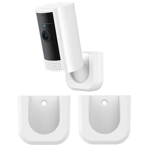 Adhesive Wall Mount Bracket for Ring Indoor Cam, Strong Adhesive Durable Camera Mount Stand for Ring Indoor Camera, Two Ways Installation Easy to Install (2 Pack,White) - Image 1