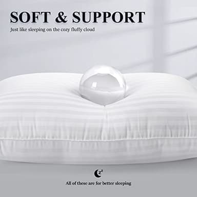 COZSINOOR Bed Pillows for Sleeping Queen Size - Hotel Quality Set of 2 - Breathable Down Alternative Microfiber Filled for Back, Stomach, Side Sleepers, Cooling & Skin-Friendly - Image 3