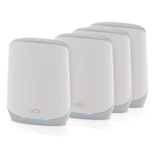 NETGEAR Orbi Whole Home Tri-Band WiFi 6 Mesh Network System (RBK754P) – Router with 3 Satellite Extenders, Security Features, Coverage up to 10,000 sq.ft., 75 Devices, AX5200 (Up to 5.2Gbps) - Image 1