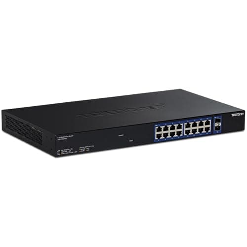 TRENDnet 18-Port Multi-Gig Web Smart Switch, TEG-3182WS, 16 x 2.5Gb Ports, 2 x 10Gb SFP+ Ports, NDAA TAA Compliant, Lifetime Protection, Remote Cloud Management, Black - Image 1