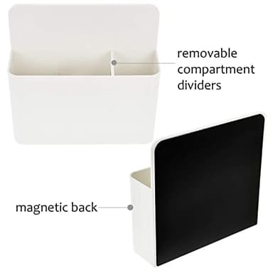 Magnetic Dry Erase Marker Holder,Pen and Eraser Holder for Whiteboard，Magnet Pencil Cup Utility Storage Organizer for Office, Refrigerator, Locker and Metal Cabinets (2 Pack) - Image 2