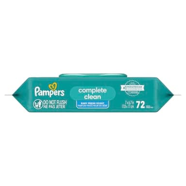 Pampers Baby Wipes, Complete Clean Baby Fresh Scented Wipe, Gently Cleans Head to Toe, 72 Total (1 Flip-Top Packs) - Image 13