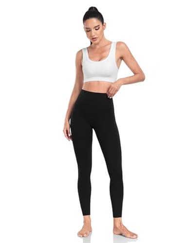 HeyNuts Yoga Pro 7/8 Leggings, High Waisted Soft Pants Buttery Workout Leggings Athletic Compression Yoga Pants 25'' Black S(4/6) - Image 4