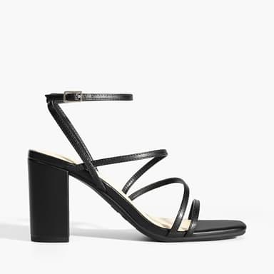 DREAM PAIRS Women's Heels Chunky Block Strappy Square Open Toe Ankle Buckle Heeled Sandals Wedding Party Dress Shoes Indie,Size 9.5,Black,SDHS2428W - Image 2