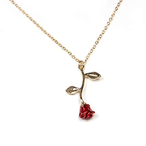 Gold Rose Pendant Necklace for Women - Aesthetic, Preppy Jewelry for Teens - Dainty Gold necklace - gold necklace for women trendy - 14k gold necklace for women - Image 1