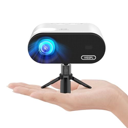 Mini Projector with WiFi and Bluetooth, VISSPL Full HD 1080P Projector, Portable Outdoor Projector with Tripod, Home Theater Movie Phone Projector Compatible with Android/iOS/Windows/TV Stick/HDMI/USB - Image 1