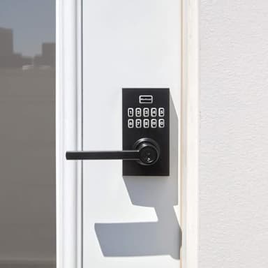 Kwikset 99170-004 SmartCode 917 Keypad Keyless Entry Contemporary Residential Electronic Lever Lock Deadbolt Alternative with Halifax Door Handle and SmartKey Security, Matte Black - Image 6