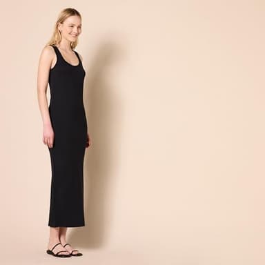 Amazon Essentials Women's Supersoft Terry Racerback Maxi Dress (Previously Daily Ritual), Black, Large - Image 2
