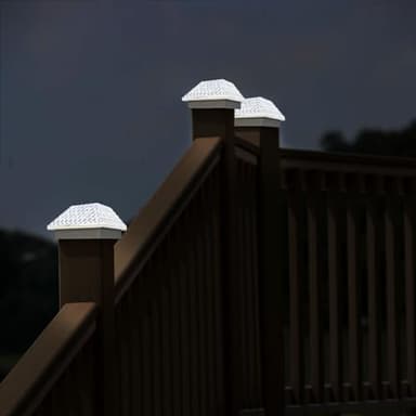 SUNNYPARK 4x4 Post Solar Lights, 4 PK Fence Post Solar Lights Outdoor 4x4, 3.5x3.5, Deck, Fence Waterproof - Image 6