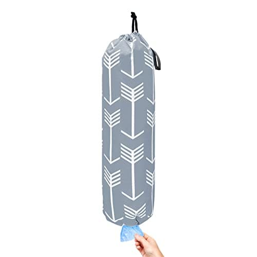 TOGETRUE Plastic Bag Holder, Wall Mount Large Grocery Bag Holder for Plastic Bags Storage, Lightweight Shopping Bags Carrier Dispensers with Hanging Loop for Farmhouse Home Kitchen Decor(Pastel Grey) - Image 1