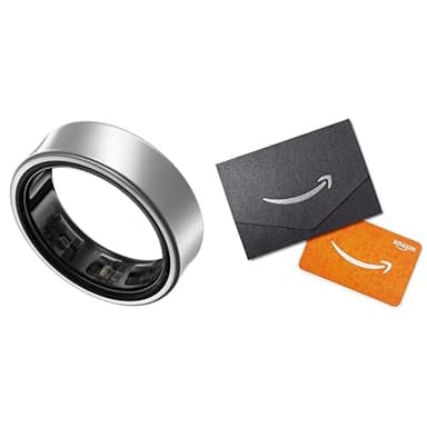 SAMSUNG Galaxy Ring, AI Smart Ring, Size First w/Sizing Kit, No App Subscription, Fitness Monitor, Sleep Tracker, Up to 7-Day Battery, Size 10, Titanium Silver + $100 Amazon Gift Card - Image 1