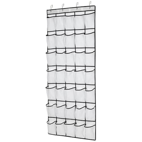 Teikou 35Large Pockets Over The Door Shoe Organizer, Mesh Pockets Shoe Holder Rack, Capacity Shoe Hanging Storage，door shoe rack With 4 Metal Hook. - Image 1