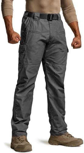 CQR Men's Tactical Pants, Water Resistant Ripstop Cargo Pants, Lightweight EDC Work Hiking Pants, Outdoor Apparel, Raider Charcoal, 36W x 34L - Image 1