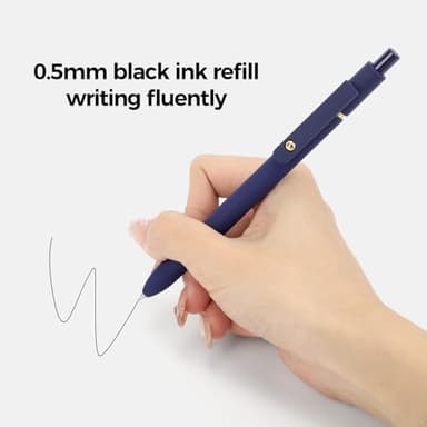 Ddaowanx Gel Pens, 6 Pcs 0.5mm Quick Dry Black Ink Pens Fine Point Smooth Writing Pens, Office Desk Accessories for Women(6 Pcs Vintage-Black Ink) - Image 5