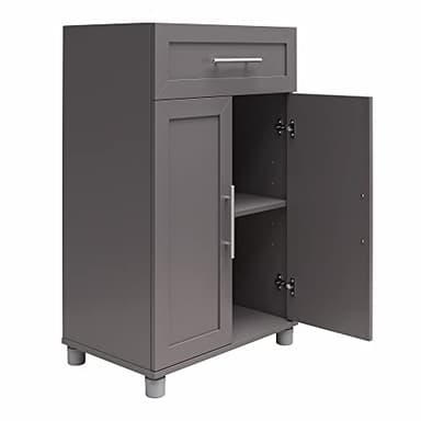 SystemBuild Evolution Camberly Framed Storage Cabinet, 2 Door/1 Drawer, Graphite Gray - Image 7