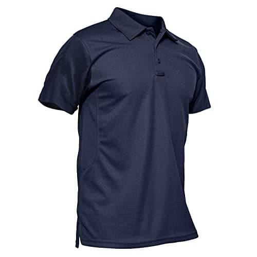 MAGCOMSEN Mens Polo Shirts Short Sleeve T Shirts Golf Shirts Hiking Hunting Shirt Tactical Shirts Navy Blue S - Image 1
