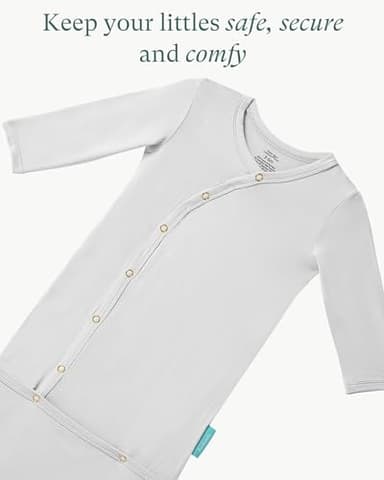 PurComfy Supersoft Baby Sleeper Gowns, Premium Bamboo Viscose Infant Nightgown Sleepers Snap Bundlers Newborn Cream - Image 7